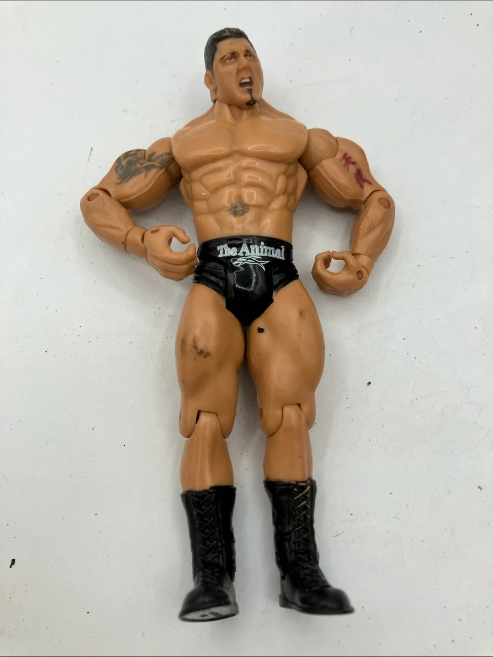 WWE Action Figure The Animal Black Trunks Black Boots Tan Skin